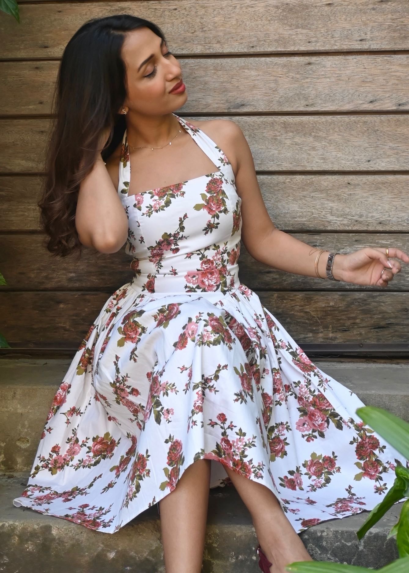 Rose Bunch Flared Dress