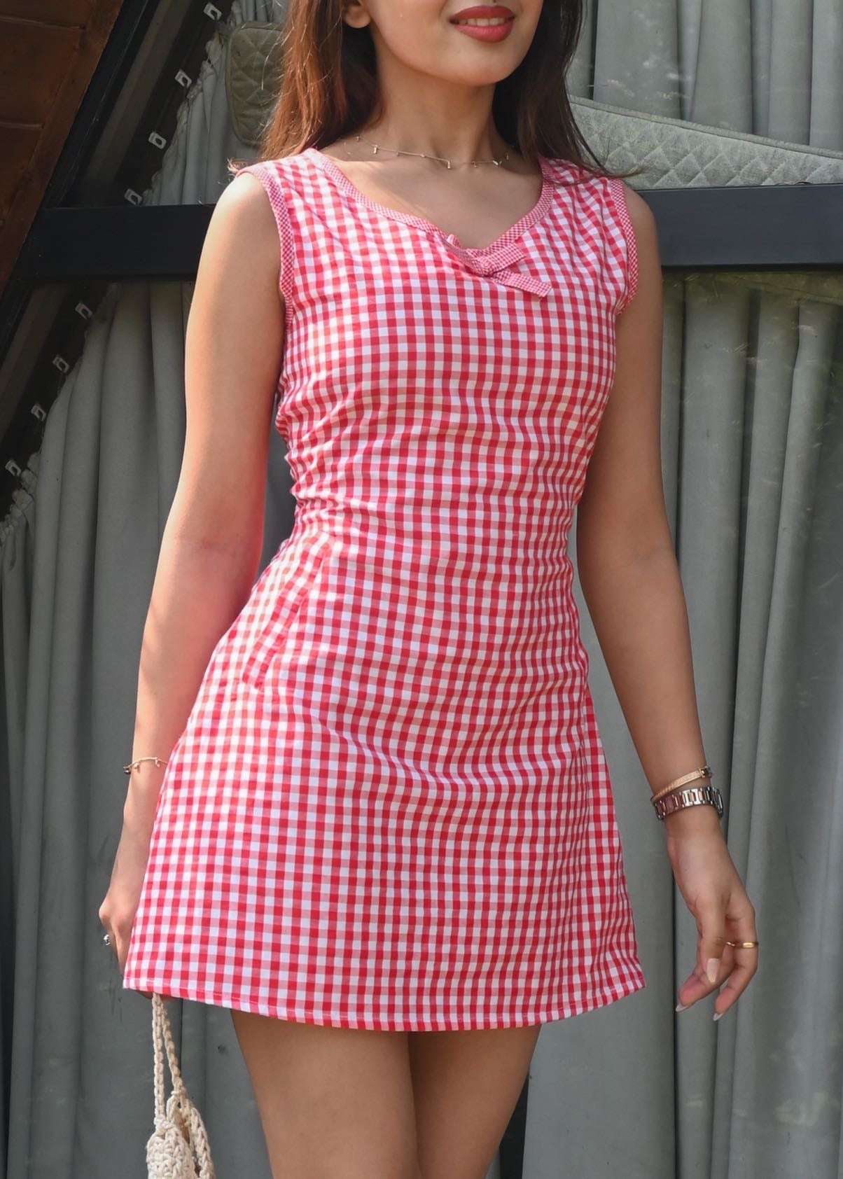 Cherry Gingham Dress