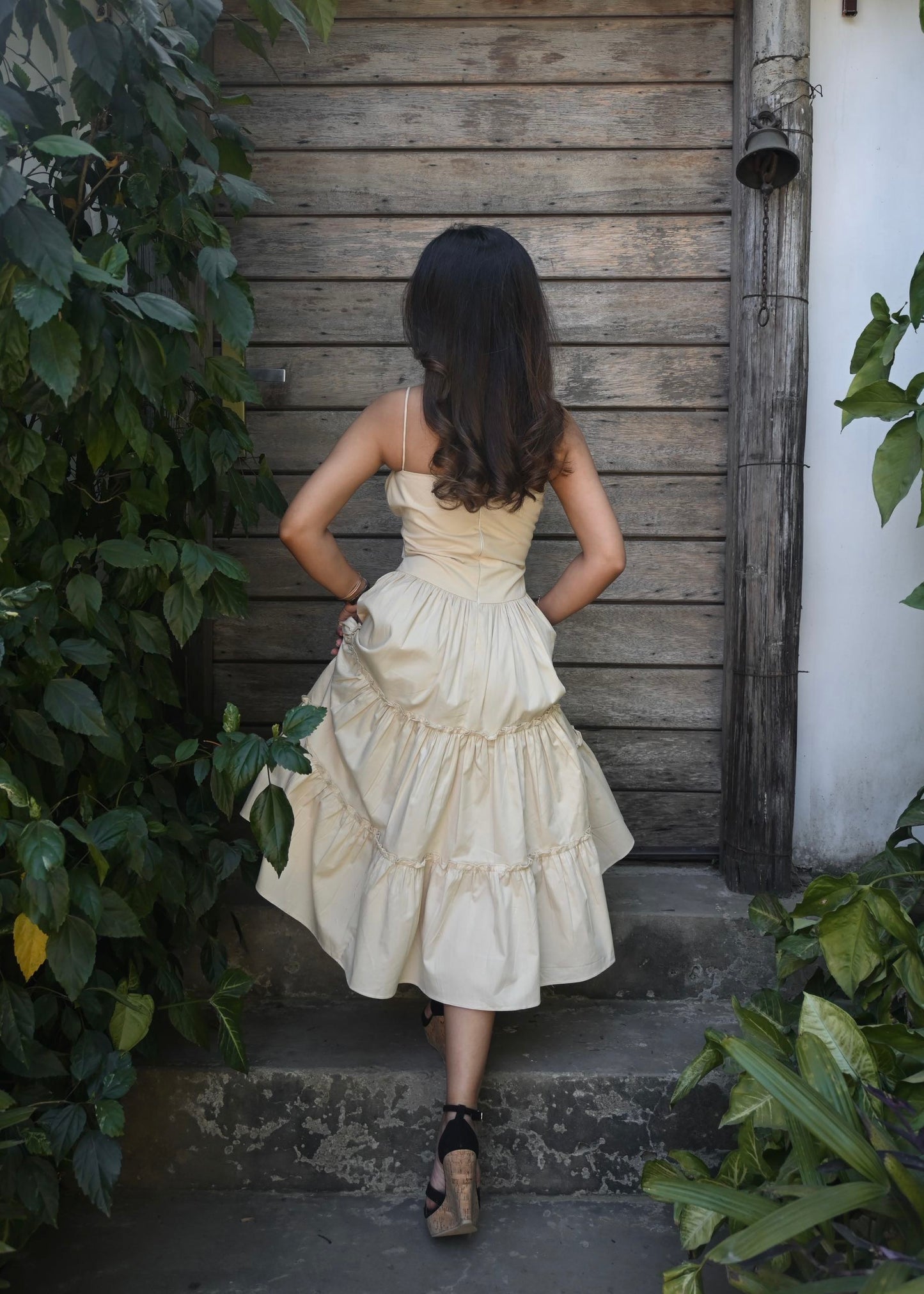 Cream Ruffle Sundress
