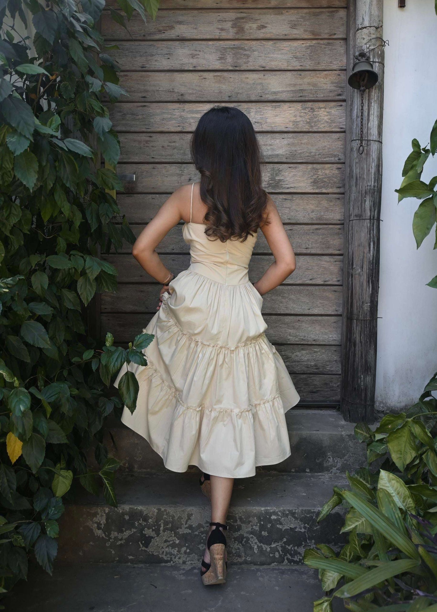 Cream Ruffle Sundress