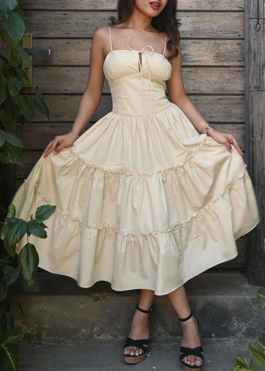 Cream Ruffle Sundress