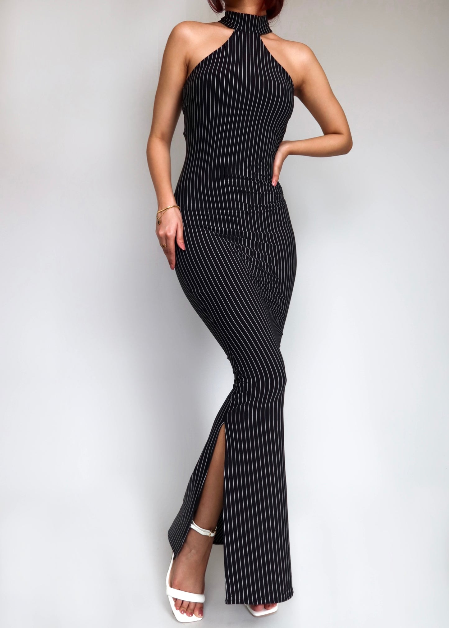 Melanie Striped Long Dress