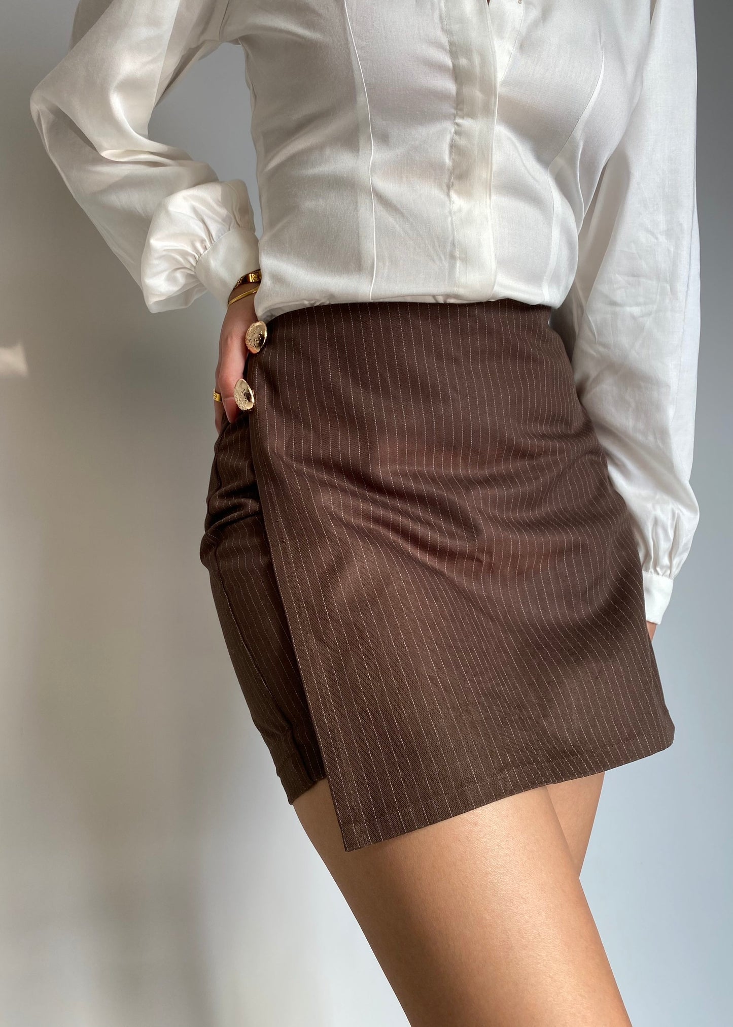 Striped Asymmetric Skort