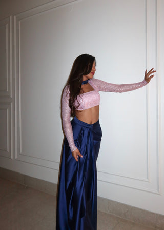 Leher Satin Drape Skirt & Scarf