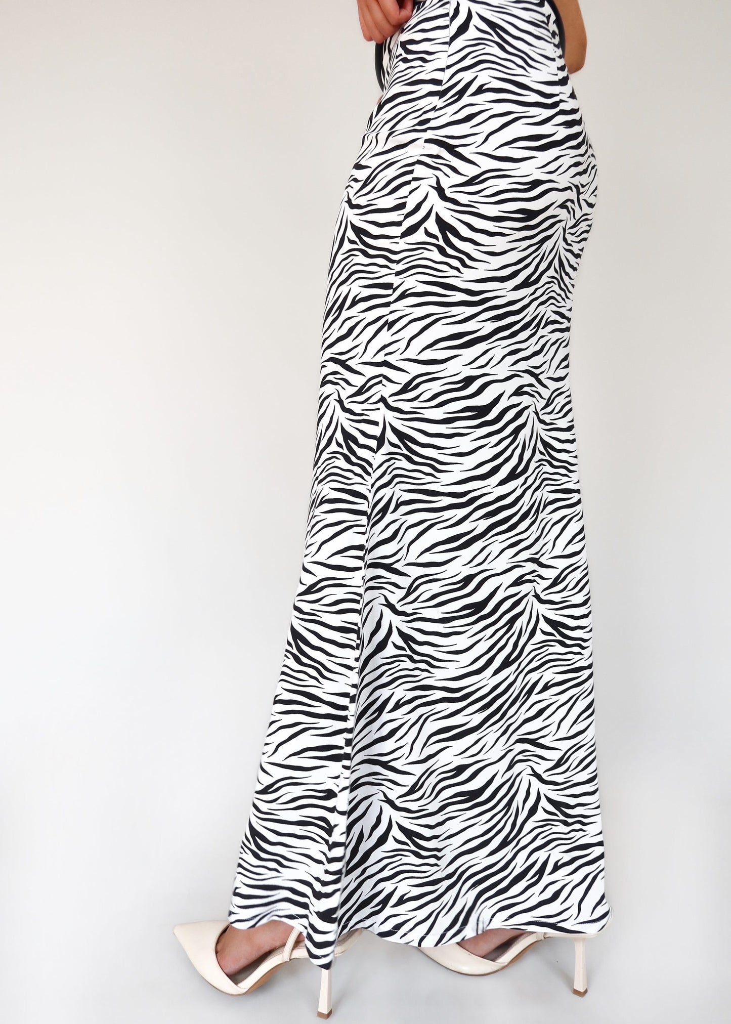 Zebra Print Long Skirt
