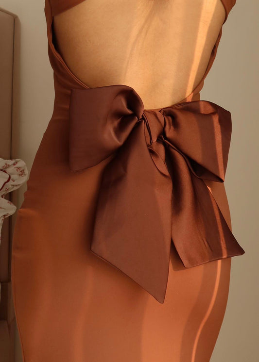 Opera Bow Backless Dress