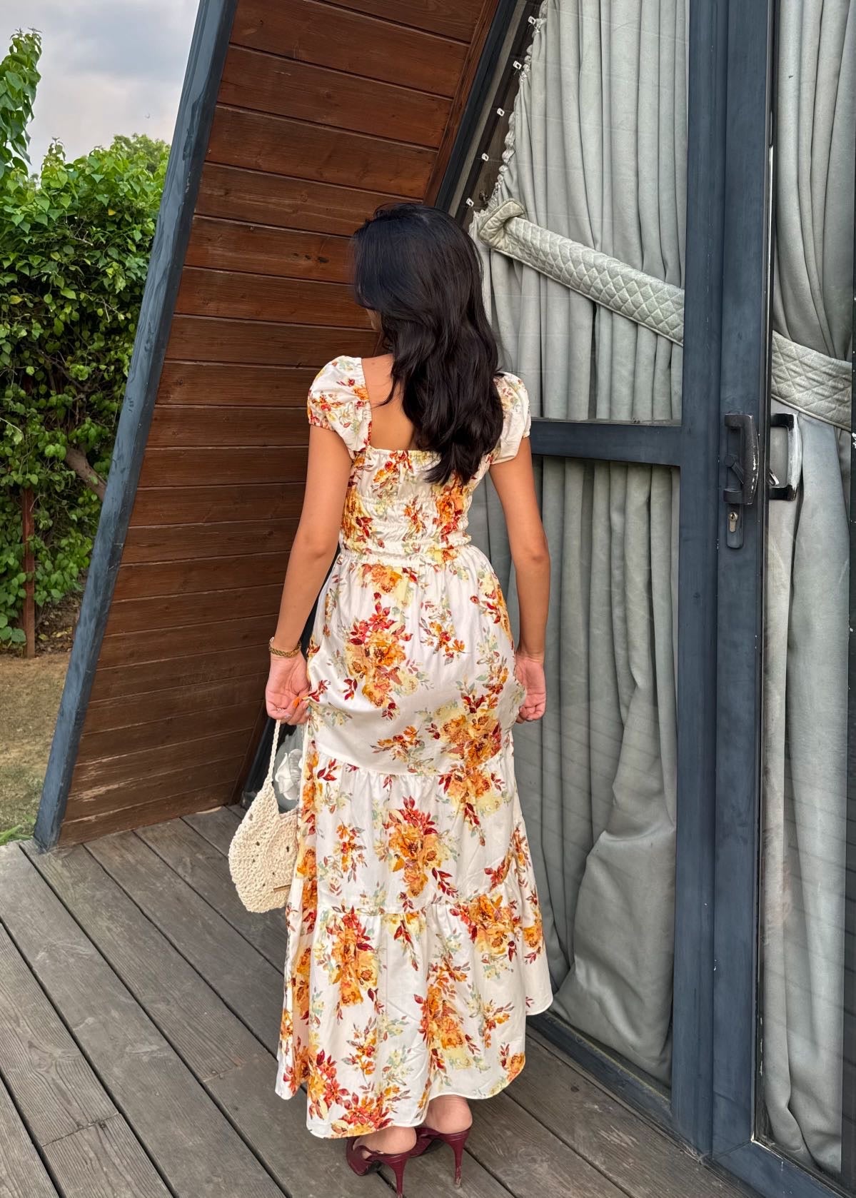Sunset Petals Midi Dress
