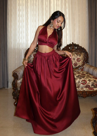 Rani Satin Flared Set