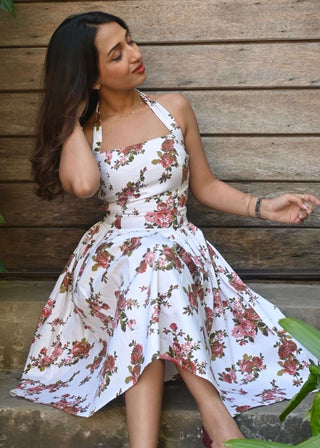 Rose Bunch Flared Dress