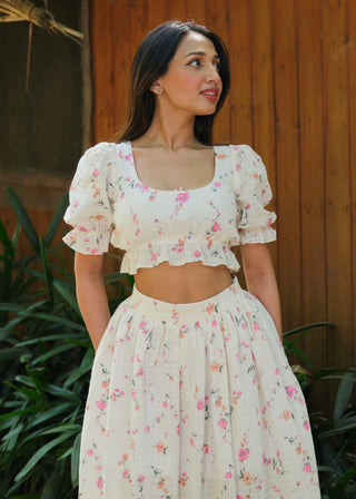 Velour Floral Top