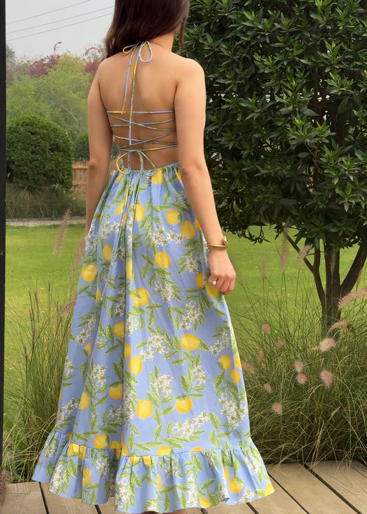 Lemon Backless Dress