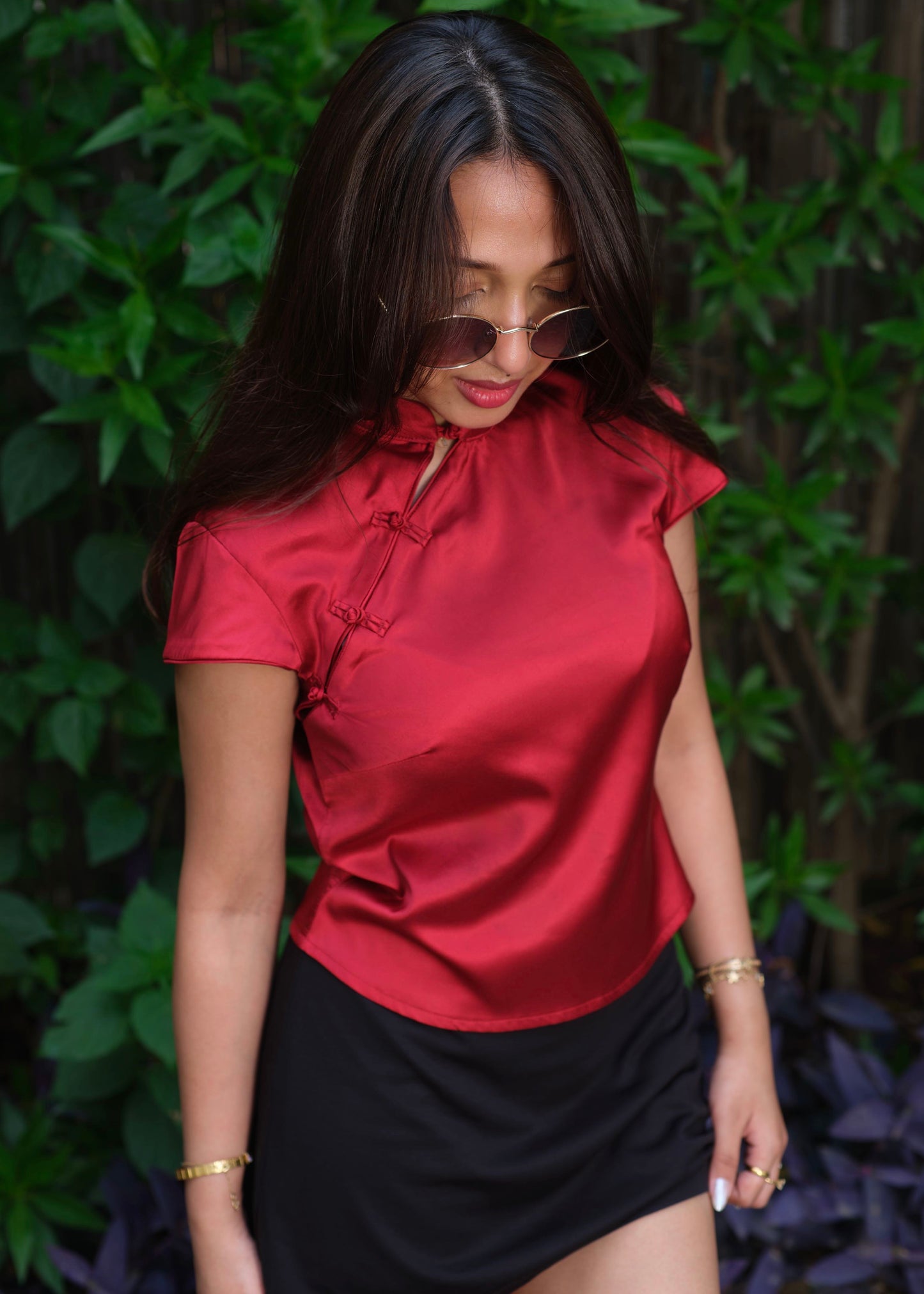 Jade Satin Top