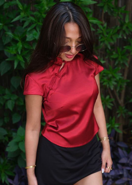 Jade Satin Top