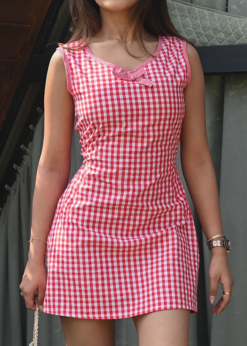Cherry Gingham Dress