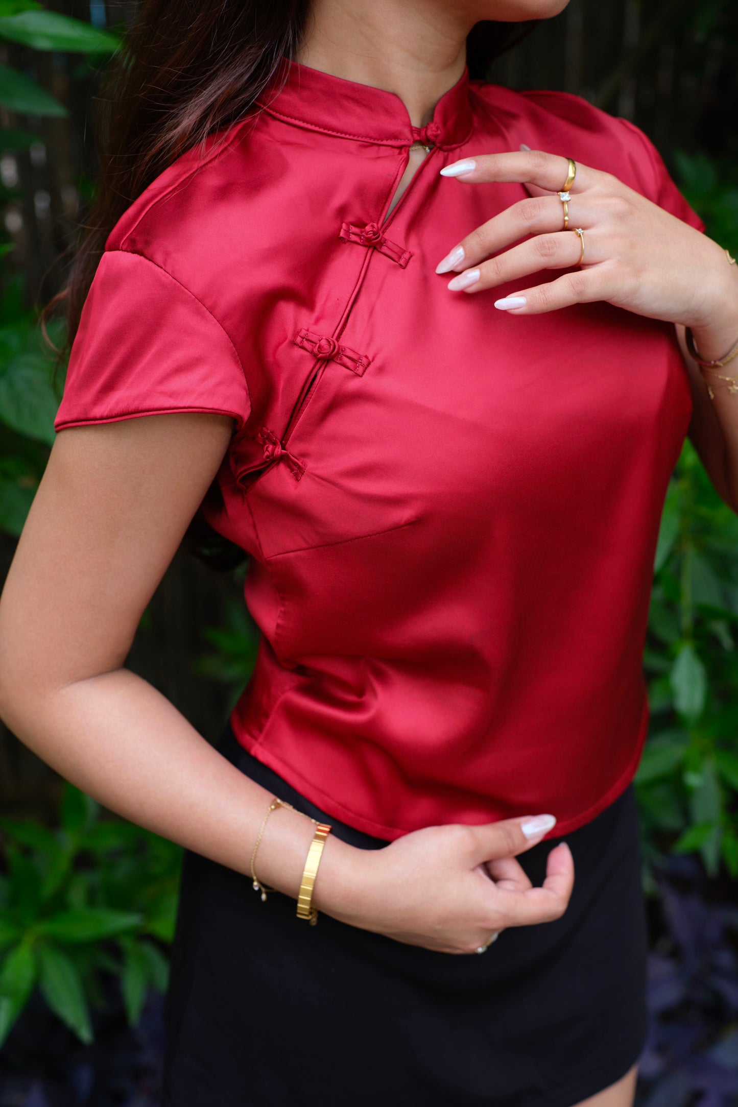Jade Satin Top
