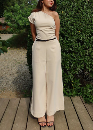Beige Sculpt Jumpsuit