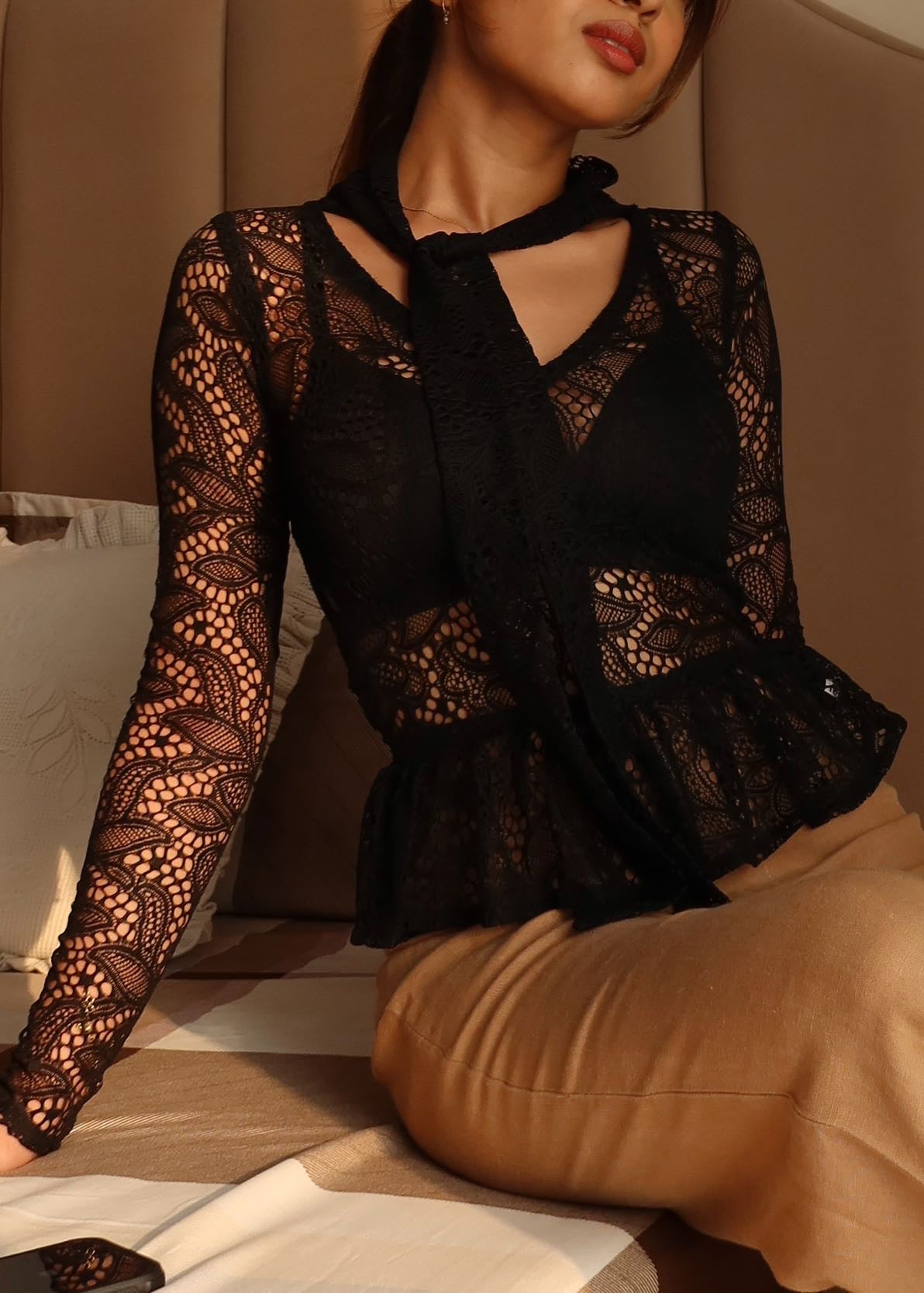 Raven Lace Net Top