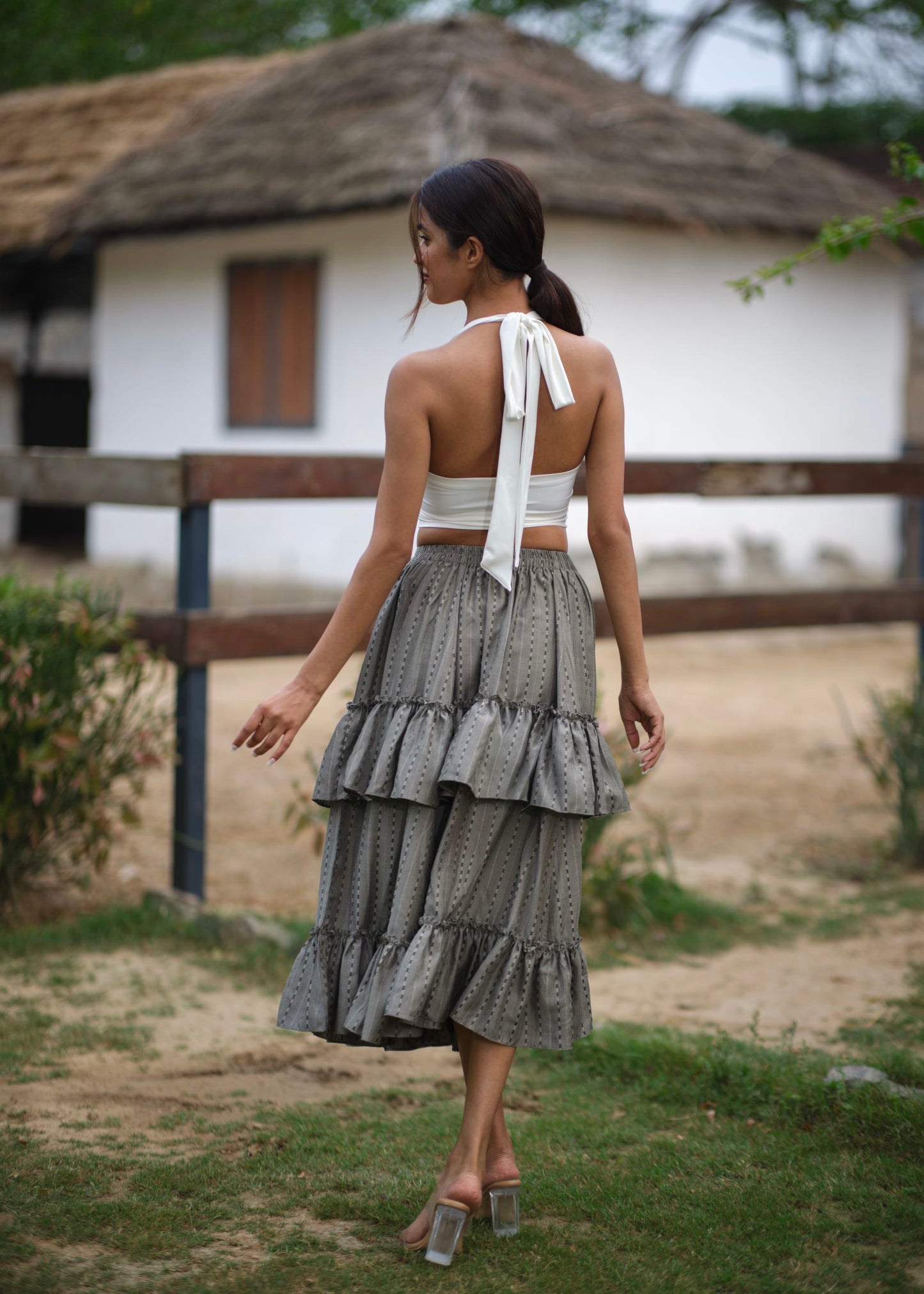 Graphite Frill Skirt