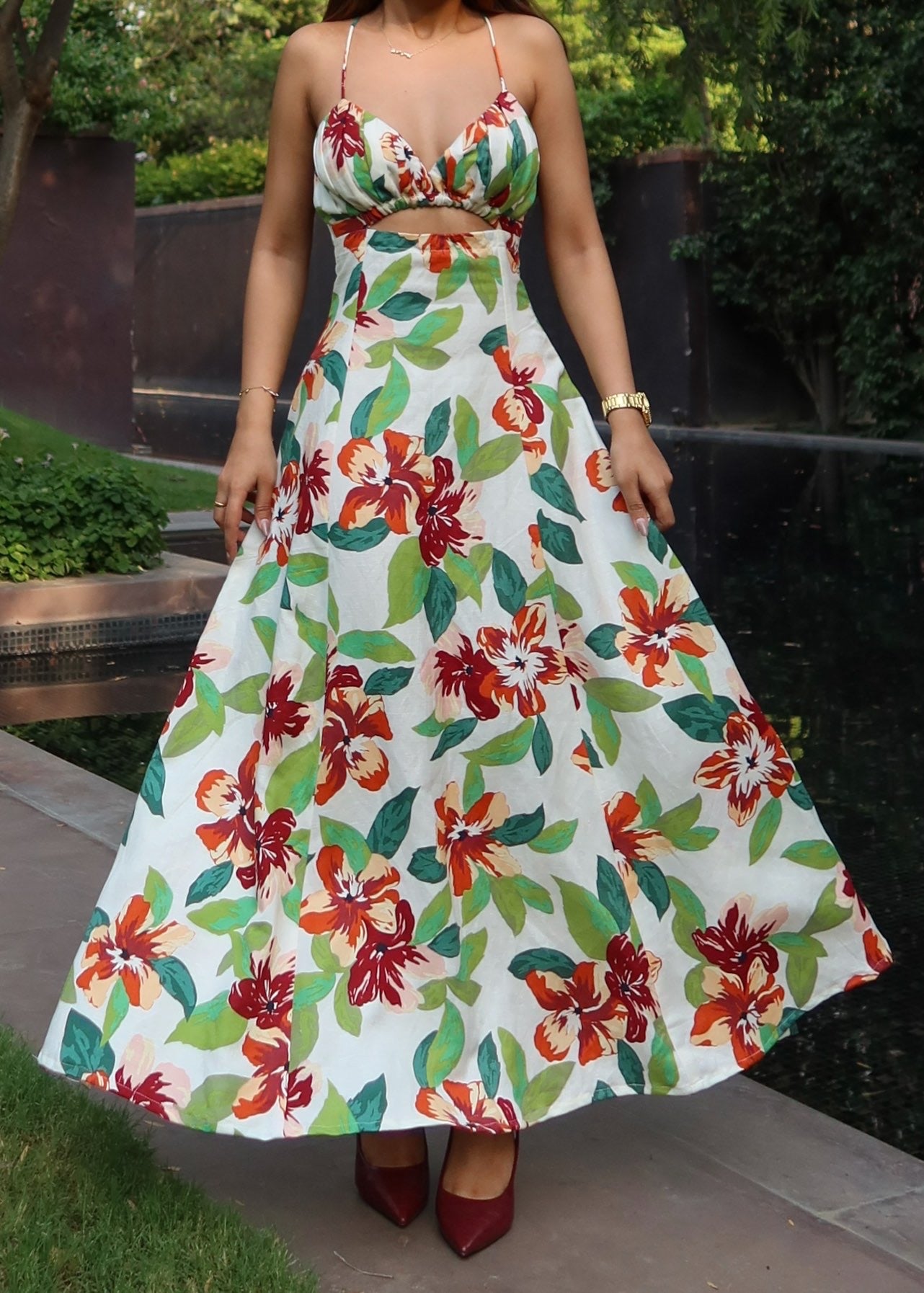 Florid Midi Dress