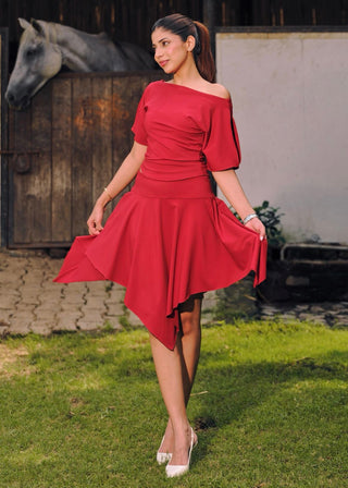 Amora Asymmetric Midi Skirt