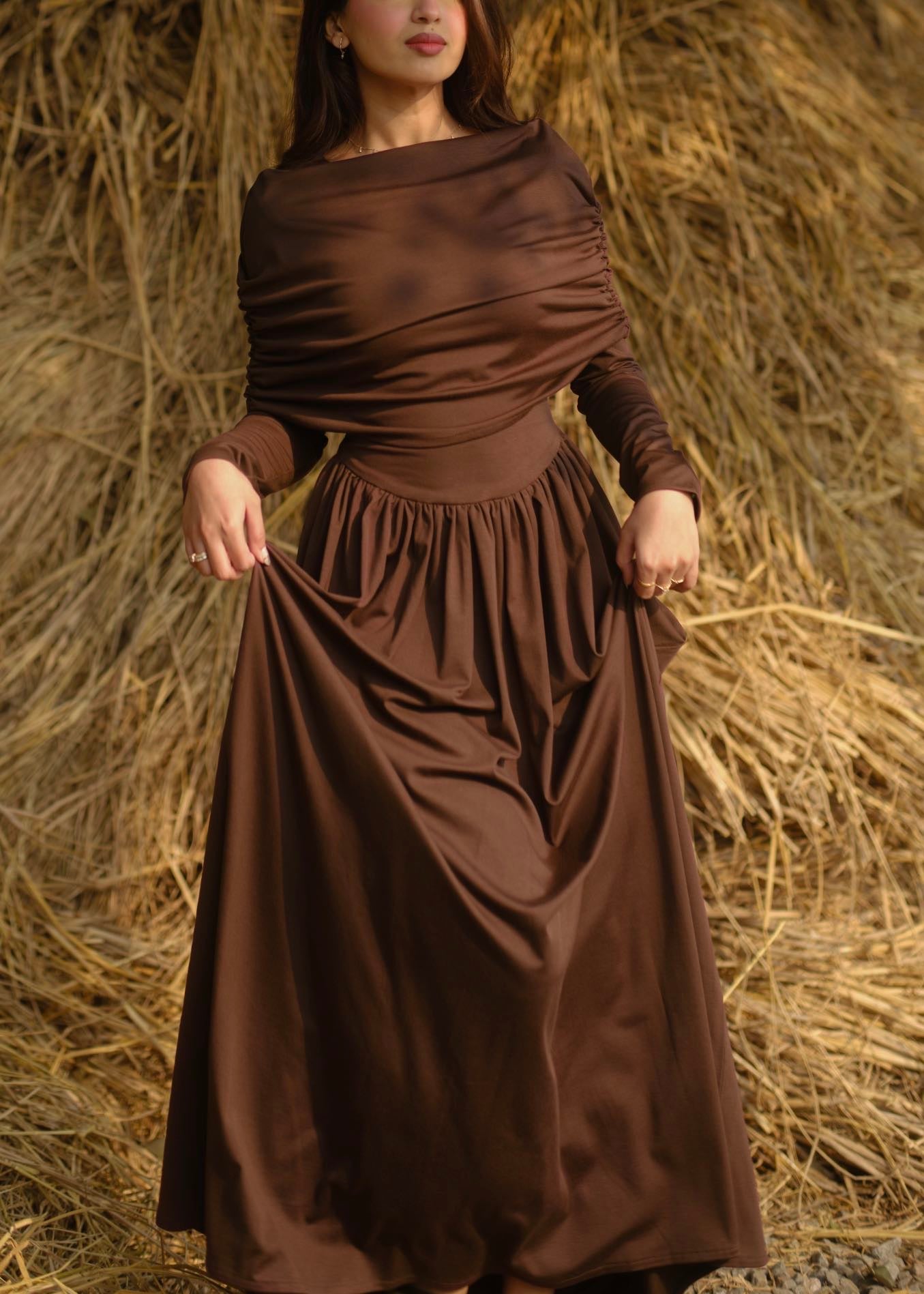 Mocha Silhouette Dress