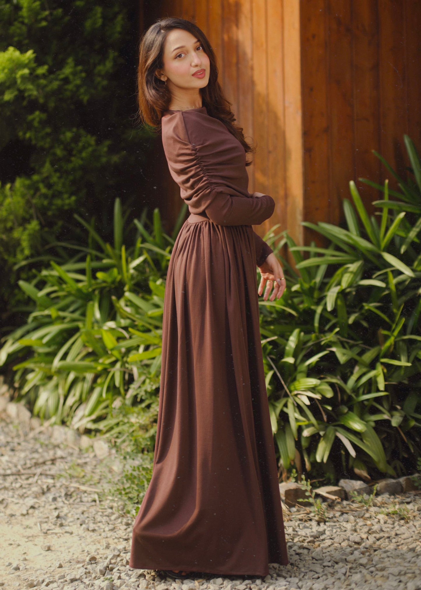 Mocha Silhouette Dress
