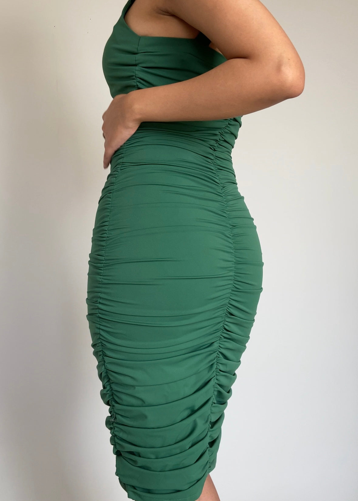 Adria Ruched Dress (Green)