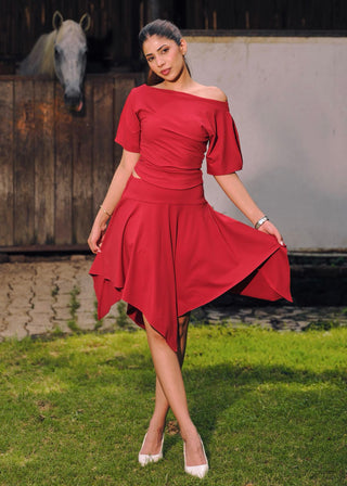 Amora Asymmetric Midi Skirt