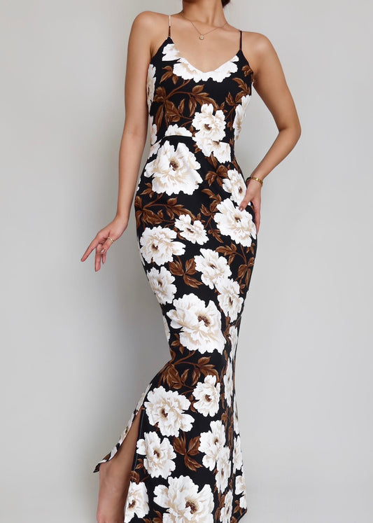 Backless Maxi Floral Dress