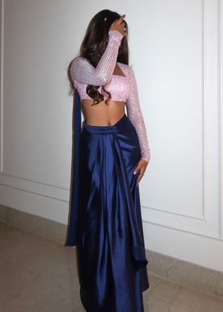 Leher Satin Drape Skirt & Scarf