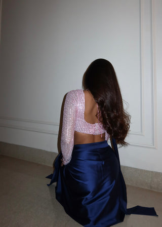 Leher Satin Drape Skirt & Scarf