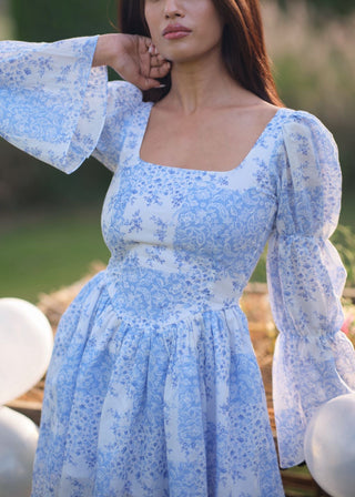 Blue Daisy Mini Dress