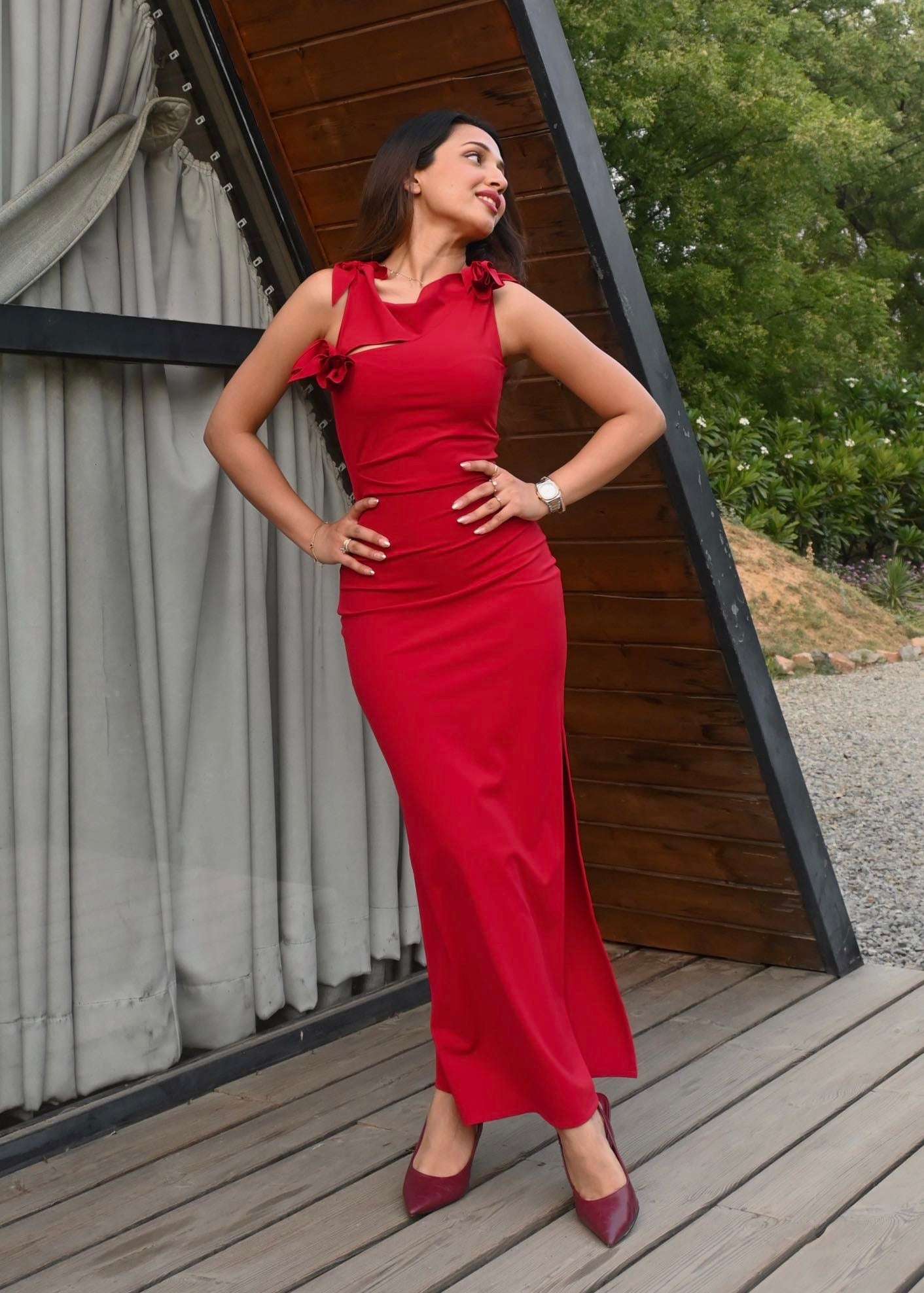 rose cut out dress Jessica Bara Fiona Rose Cut Out Crystal Mini Dress