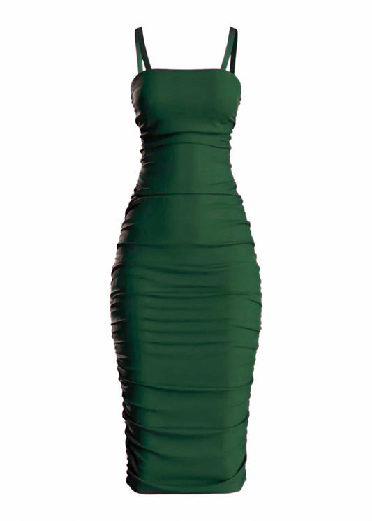 Adria Ruched Dress (Green)