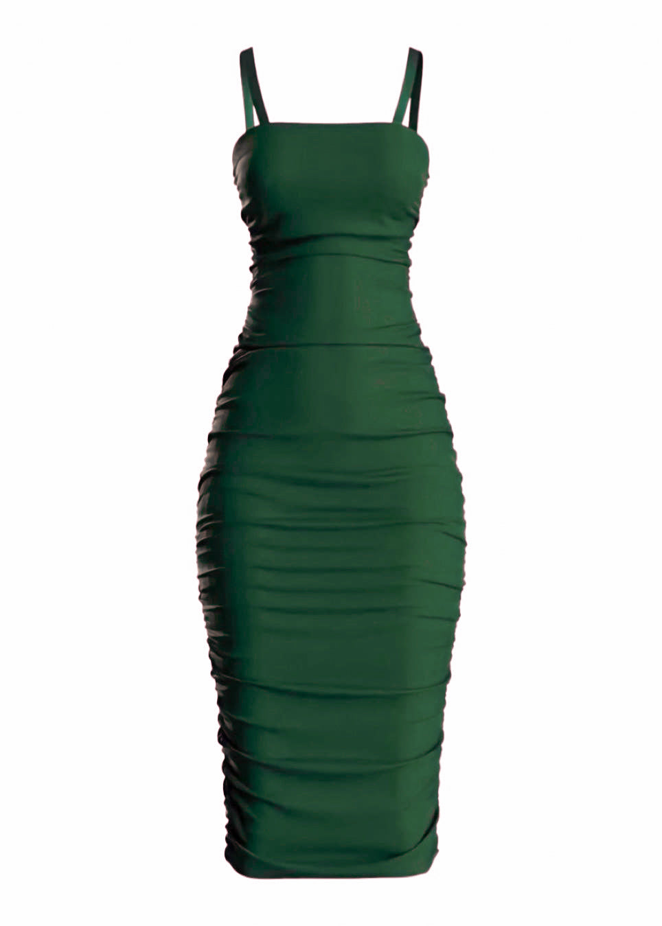 Adria Ruched Dress (Green) – diamondlady