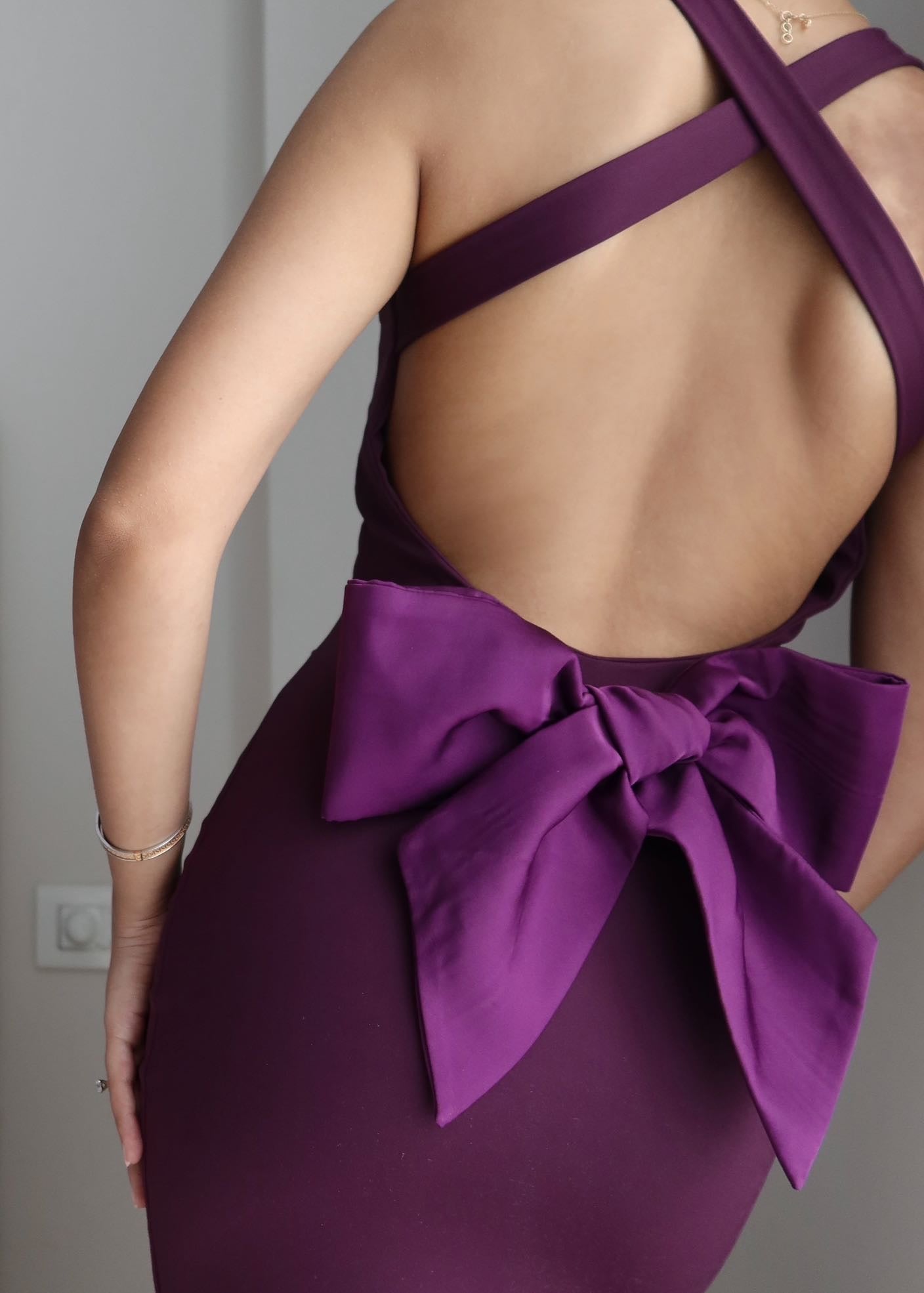 Opera Bow Backless Dress