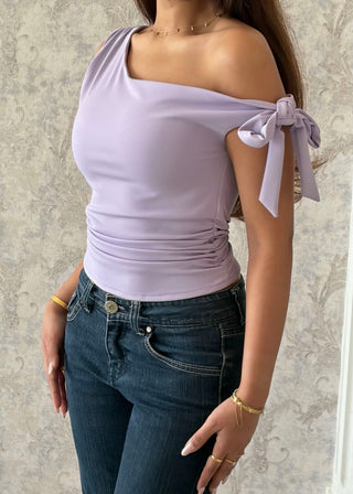 Lilac One Shoulder Top