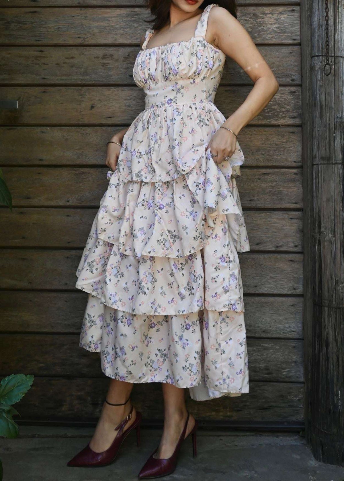 Lady Ruff Diamond Mode Floral Ruffle Dress – diamondlady