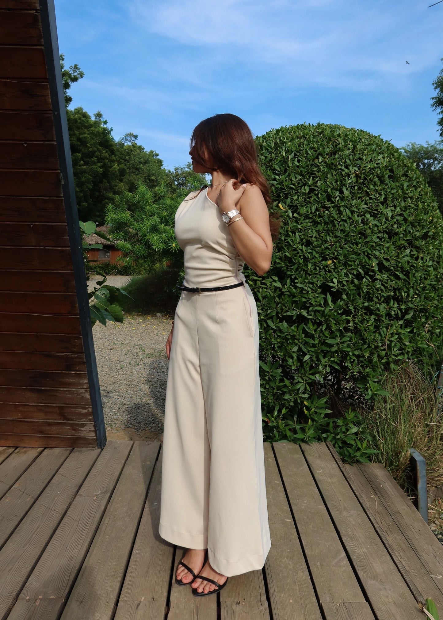 Beige Sculpt Jumpsuit