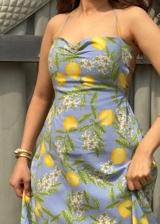 Lemon Backless Dress