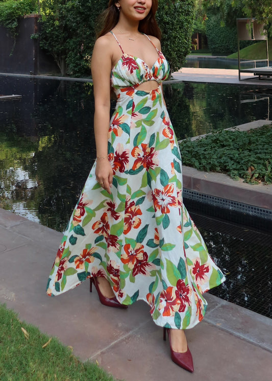 Florid Midi Dress