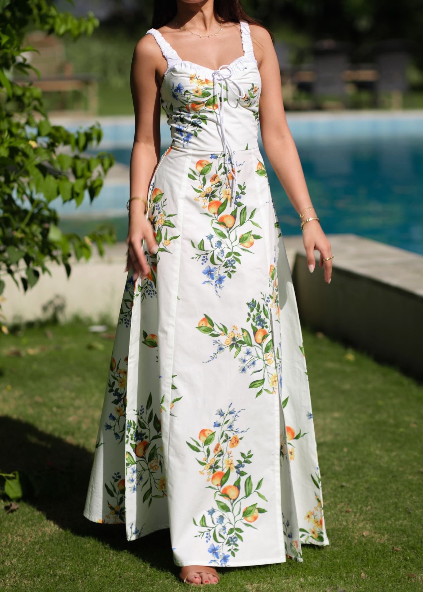 Diamond Lady Citrine Lace Up Sundress