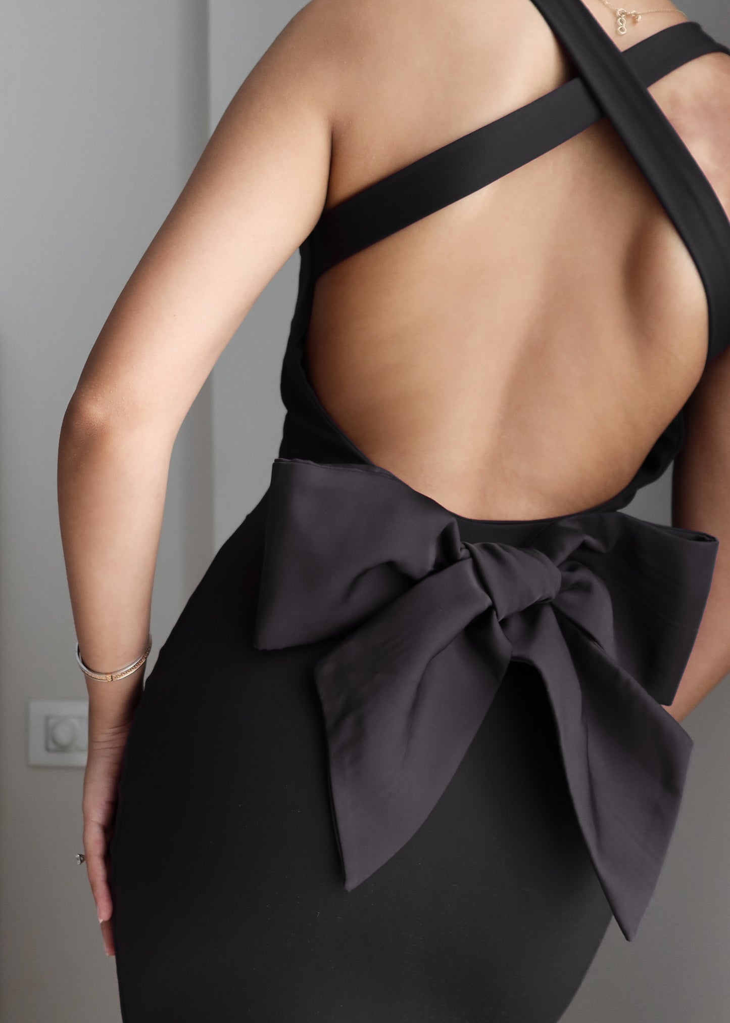 Opera Bow Backless Dress