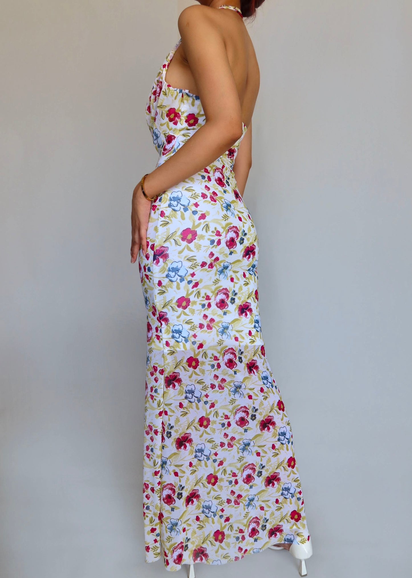 Blossom Cowl Neck Long Dress