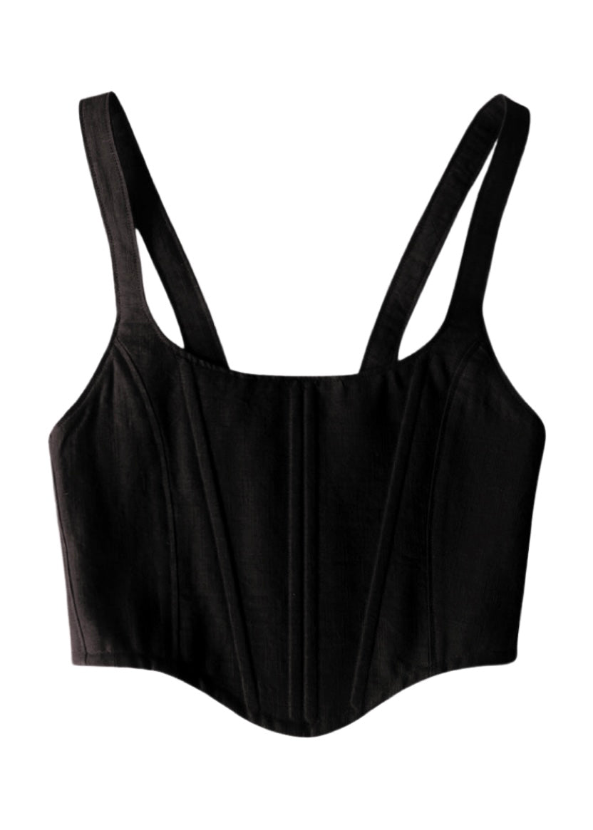 Chic Boning Top In Black