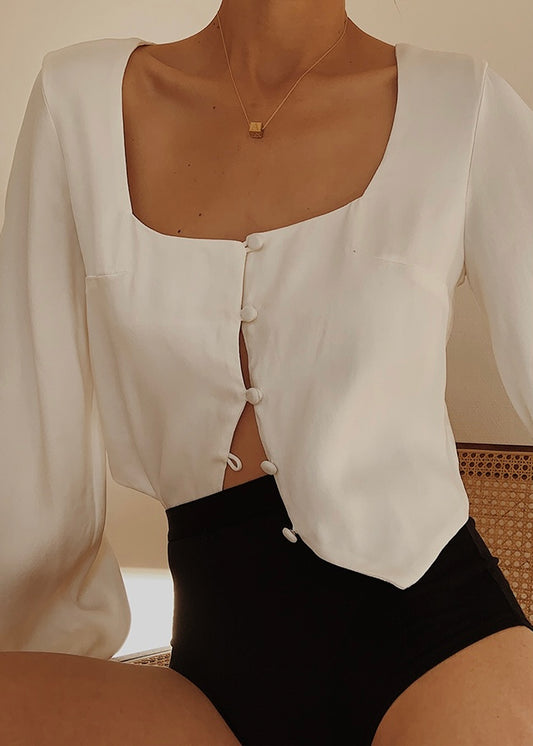 Loose Loop Button Blouse