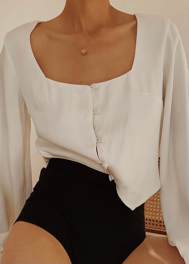 Loose Loop Button Blouse