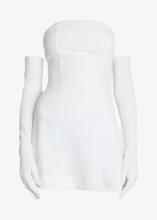 White Dress & Gloves Set